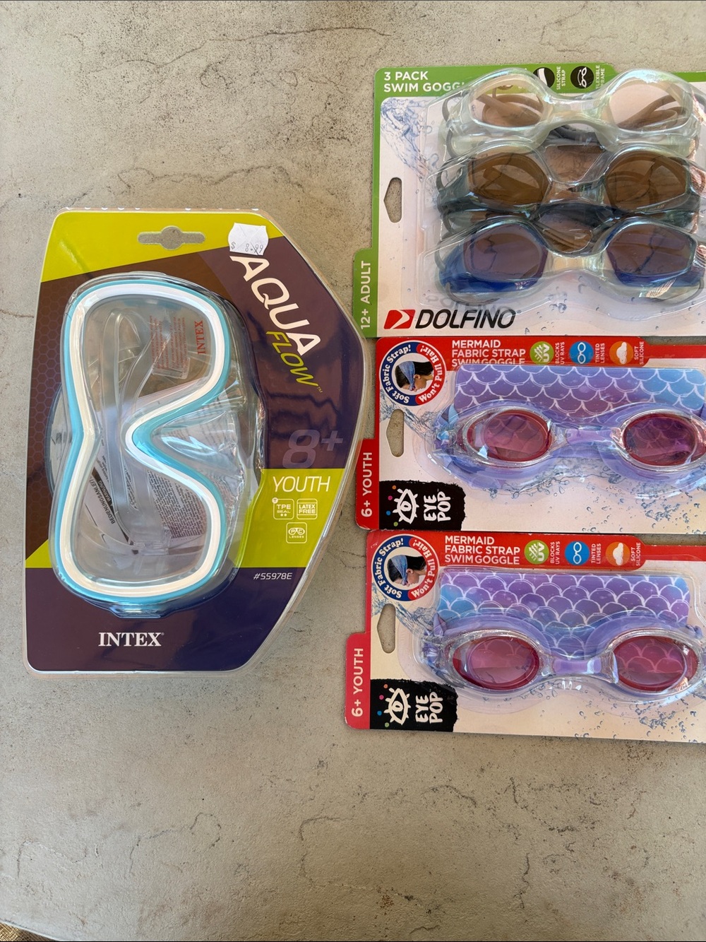 Lot of 6 Swim masks/goggles…All NWT and in original packaging.